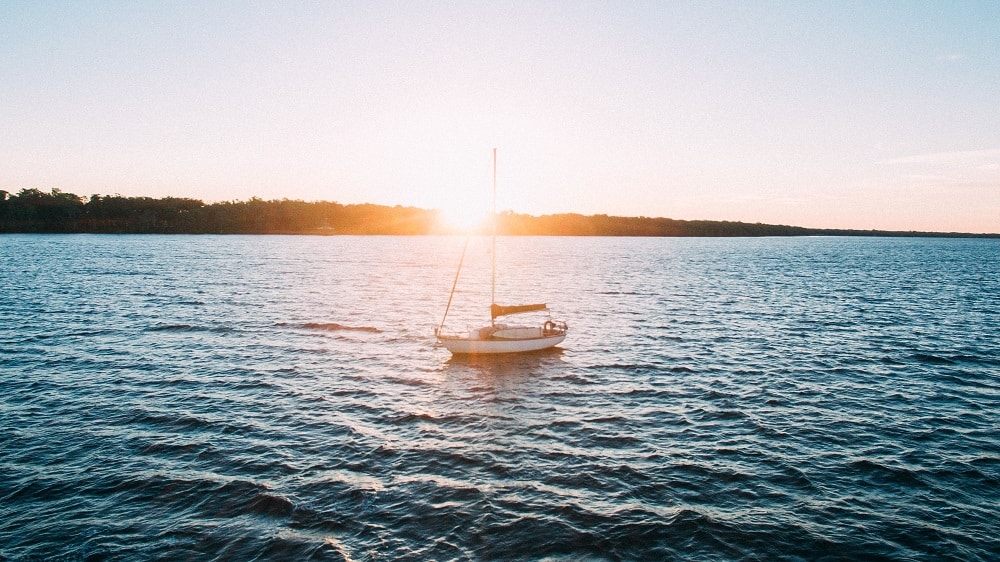 cape haze boat and sunset