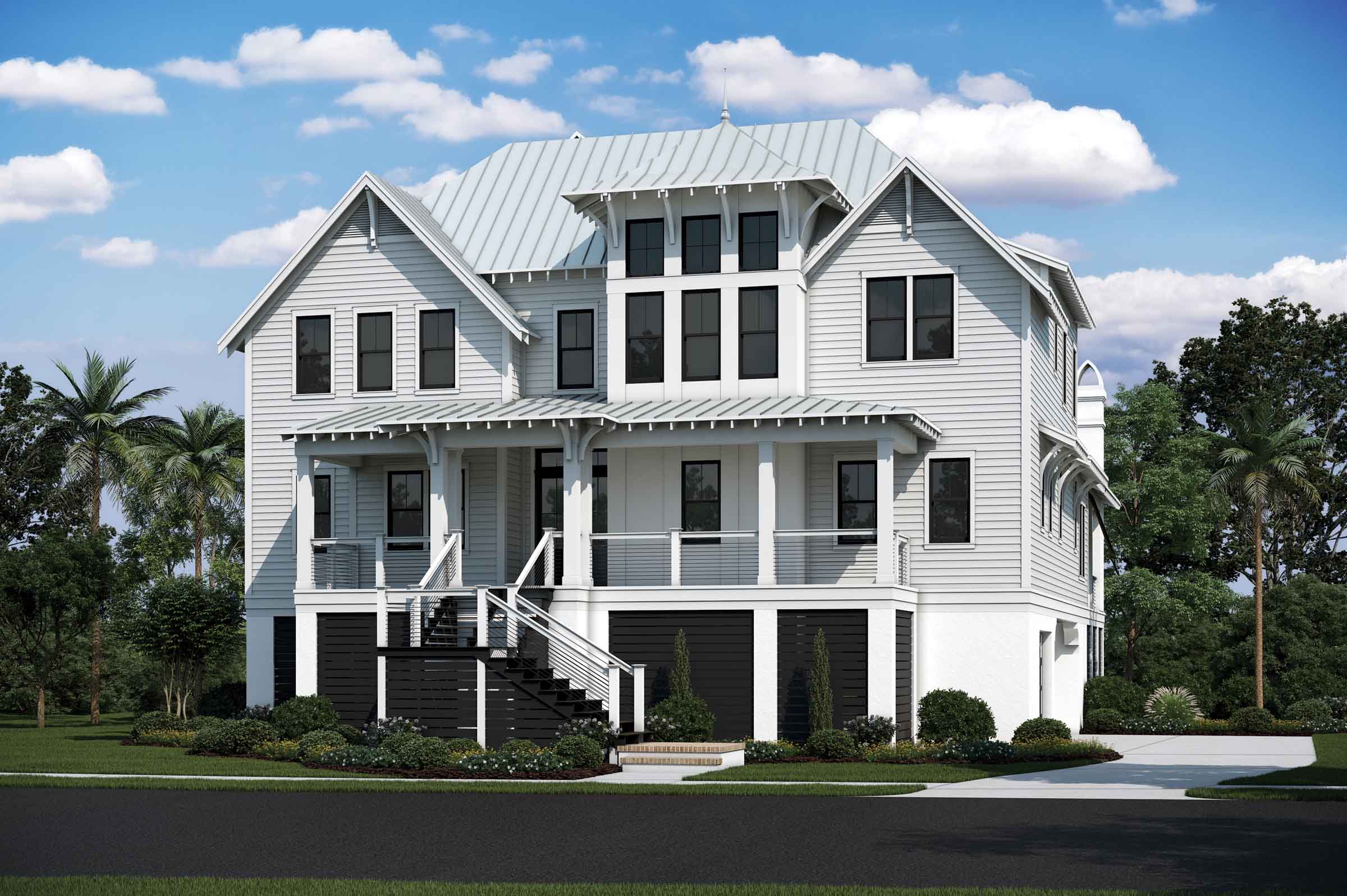 Custom Cape Lookout home elevation a
