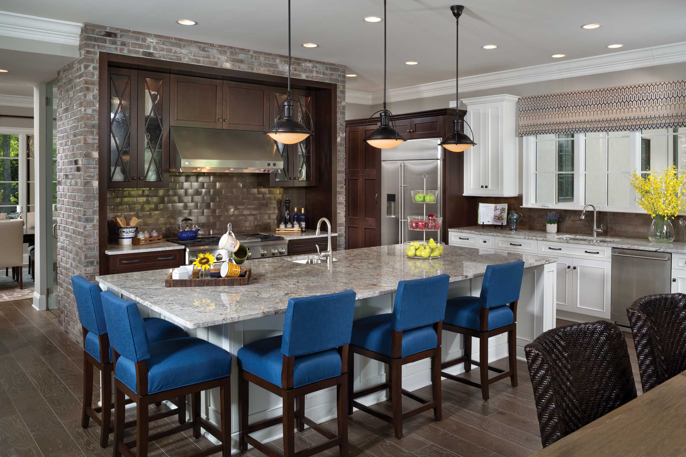 kitchen island in model home