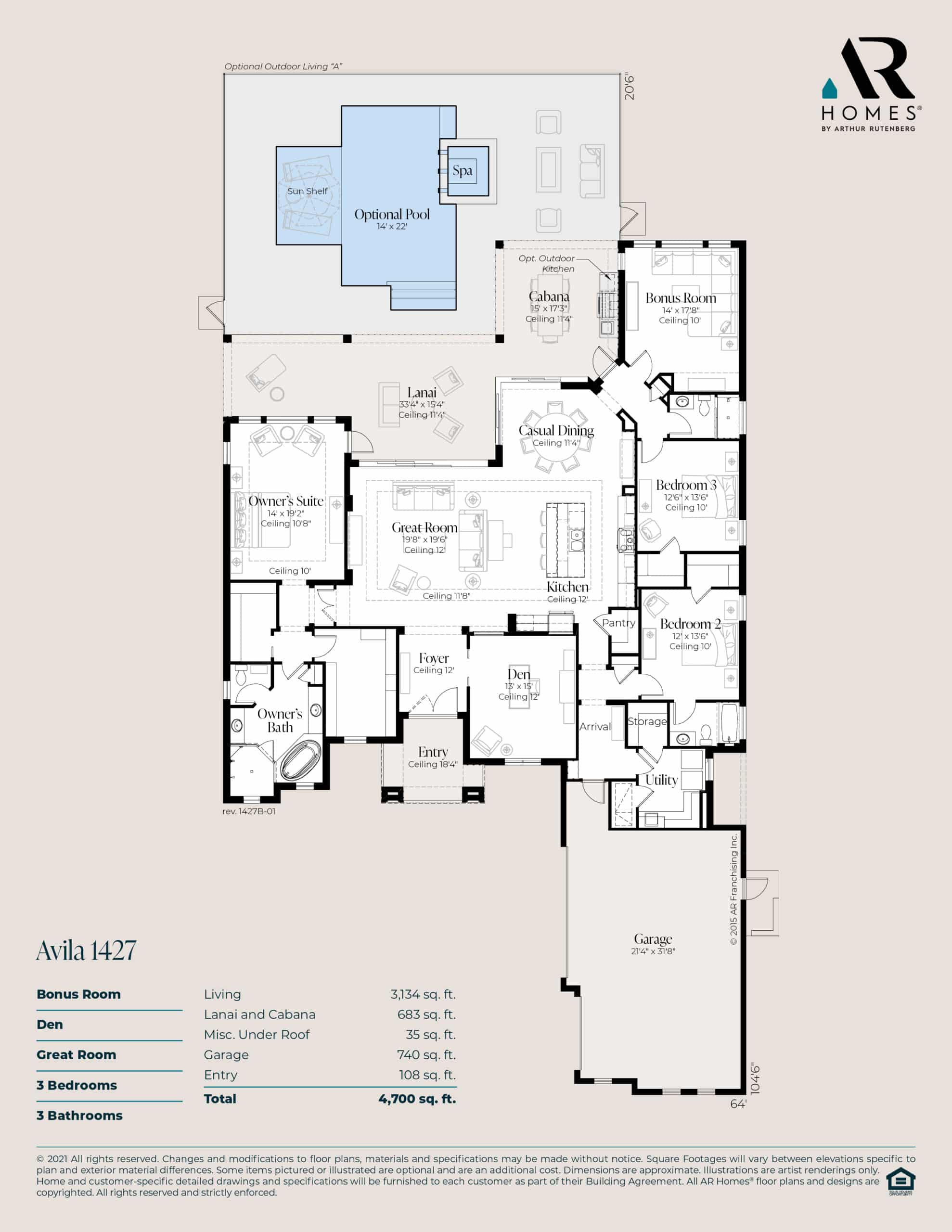 Avila 1427 Floor Plan