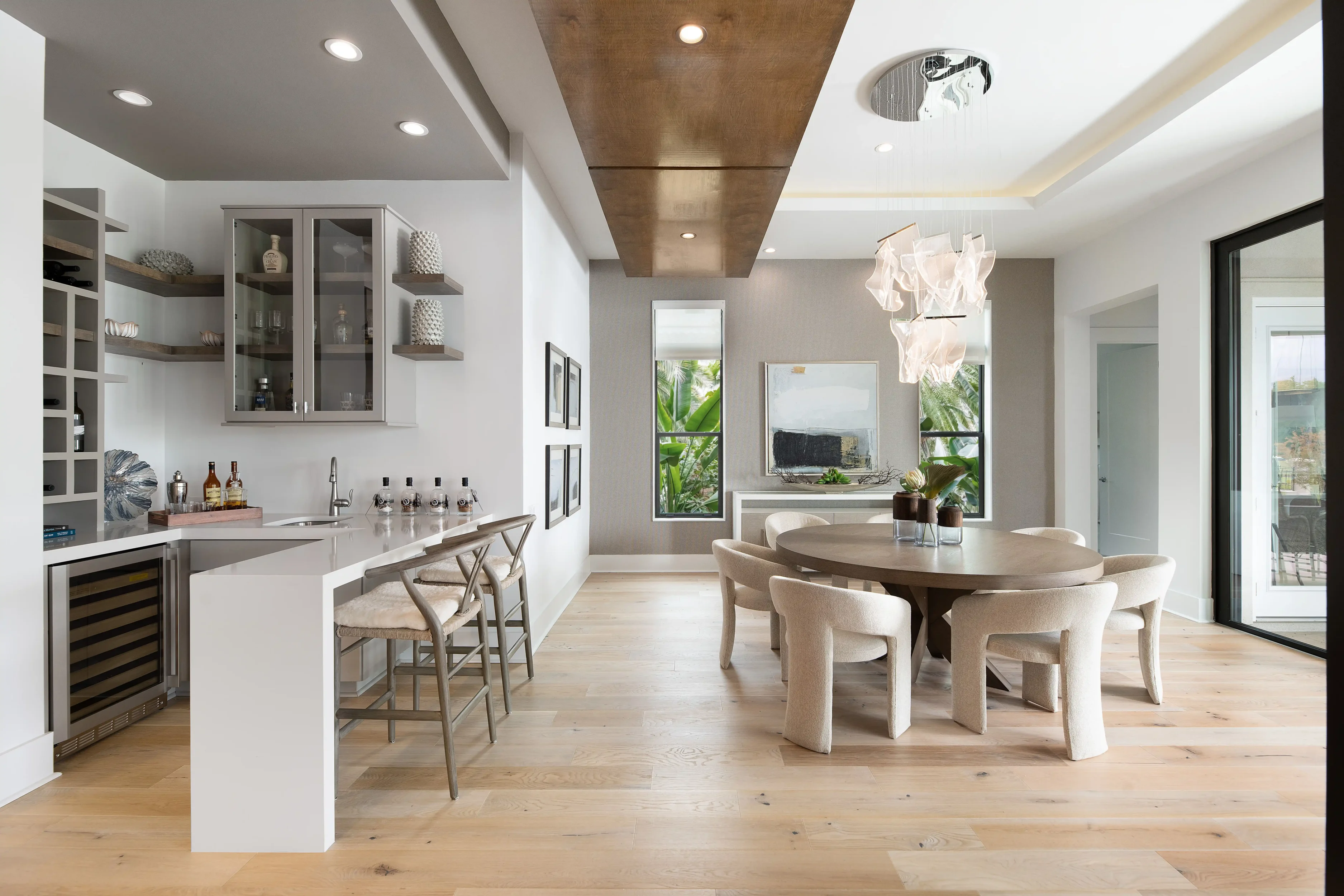 Arezzo Decorated Model Home Dining Room and Wet Bar by Myrtle Beach, SC Custom Home Builder