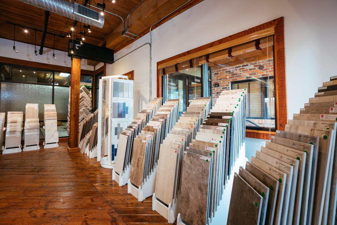 Custom home design studio tile options