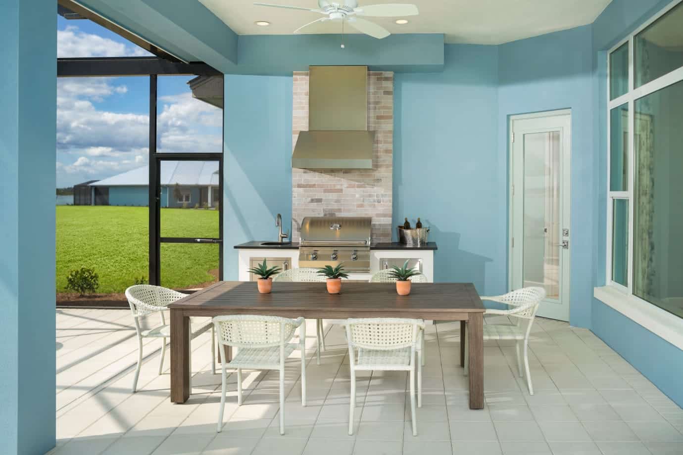 model home outdoor living