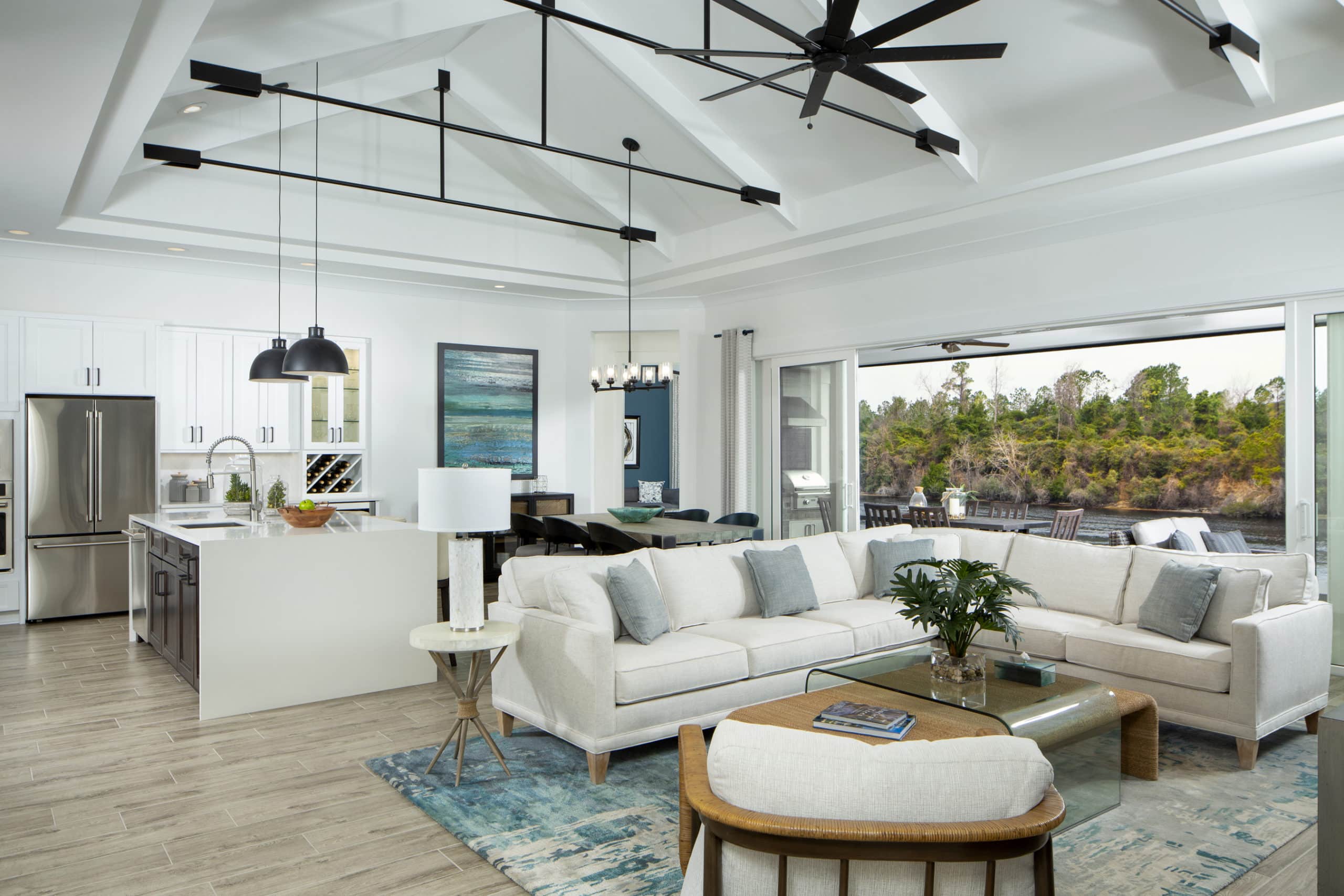 Oceana Decorated Model Home Great Room by Myrtle Beach, SC Custom Home Builder