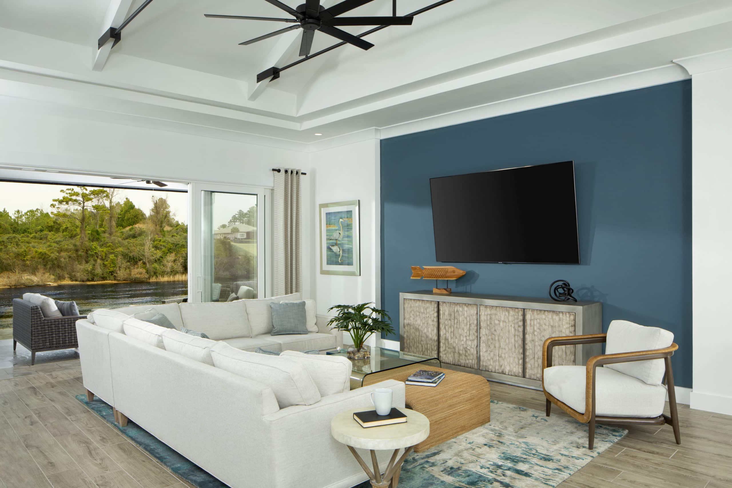 Oceana Decorated Model Home Great Room by Myrtle Beach, SC Custom Home Builder