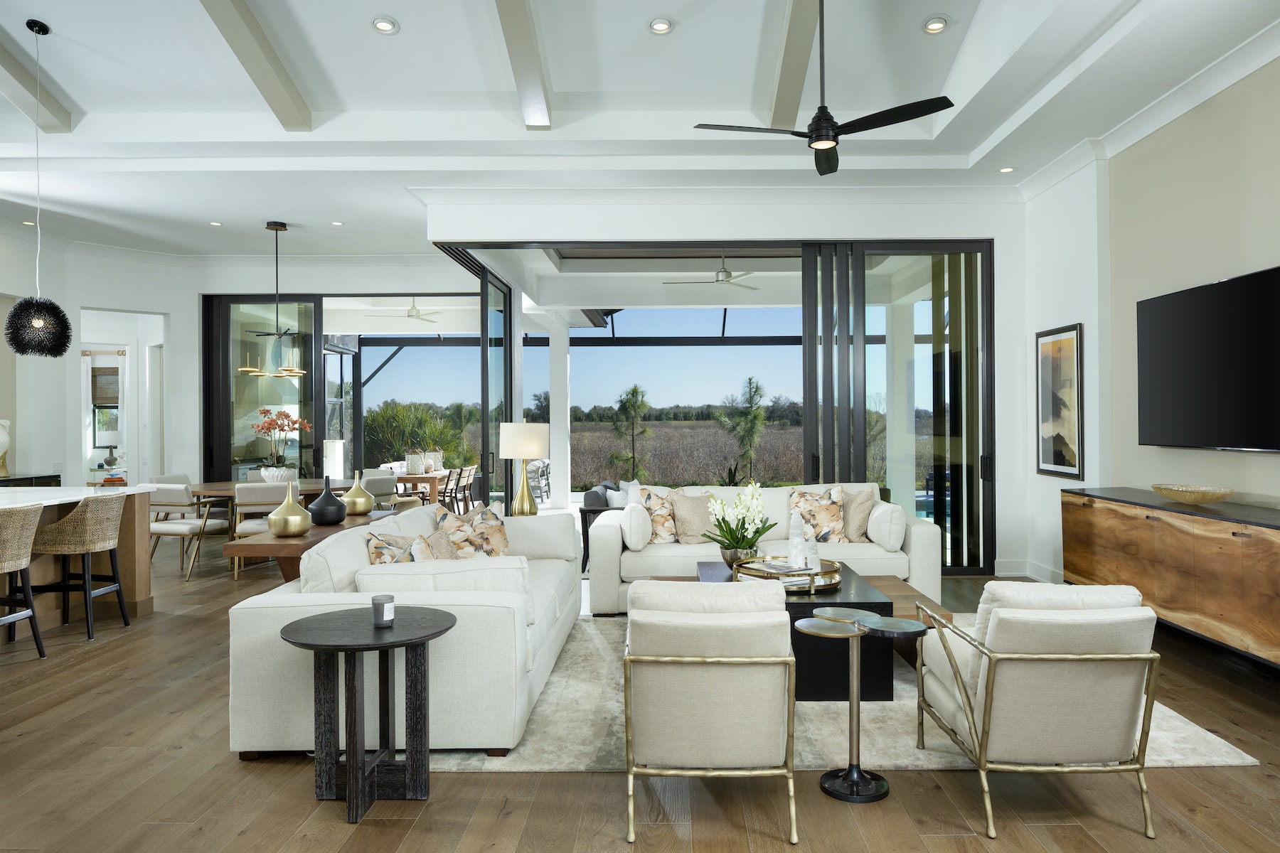 model home great room seating