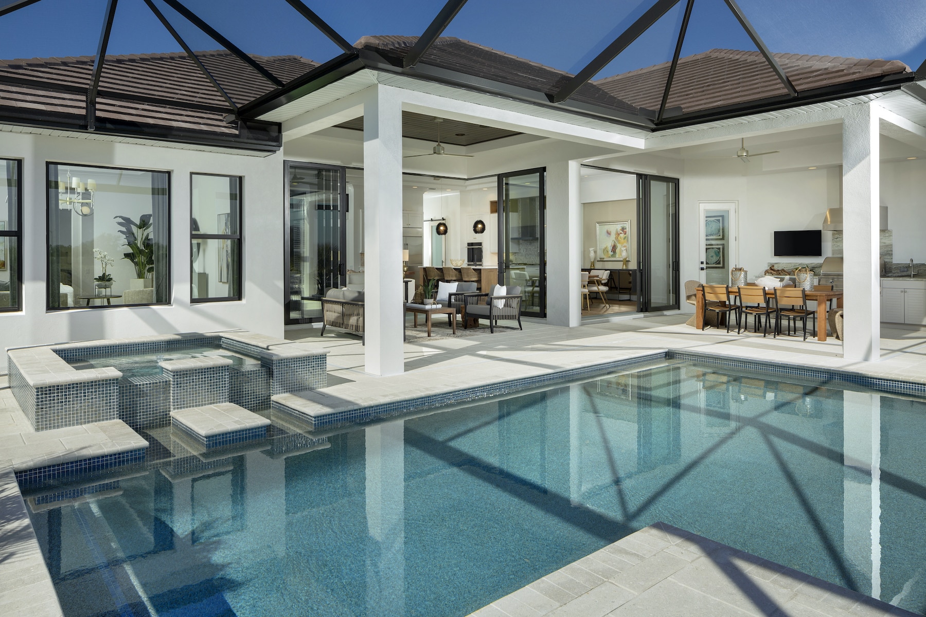 model home pool and outdoor living
