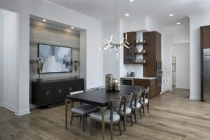 Dining room table and chairs by wetbar