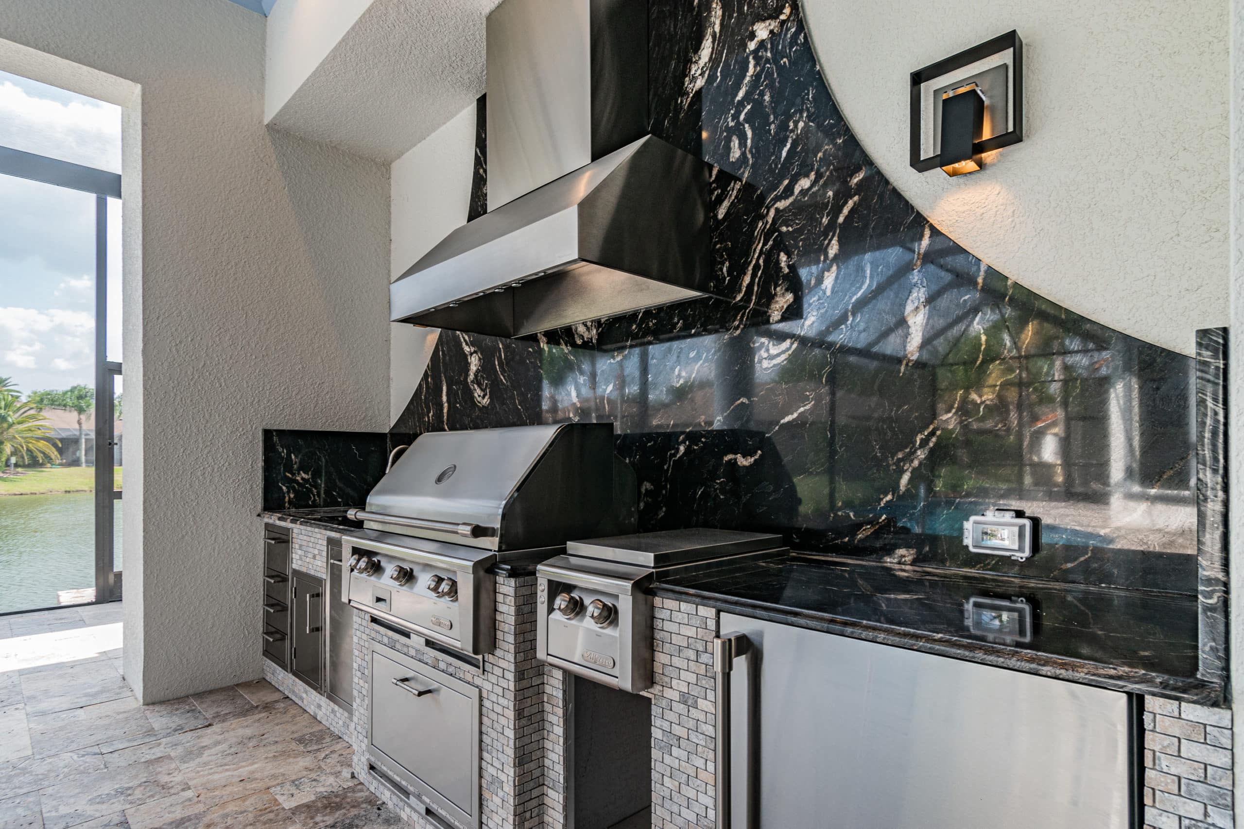 outdoor marble kitchen