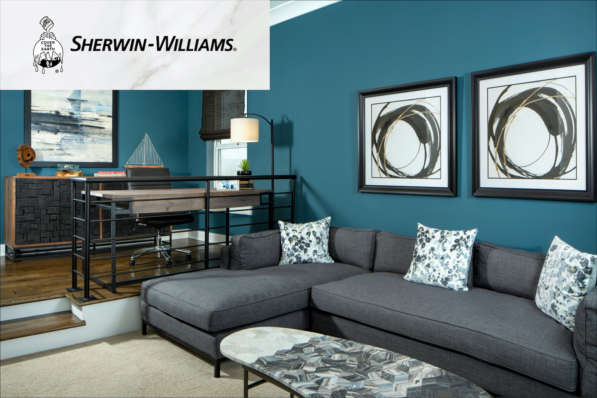 living room corder with sectional couch