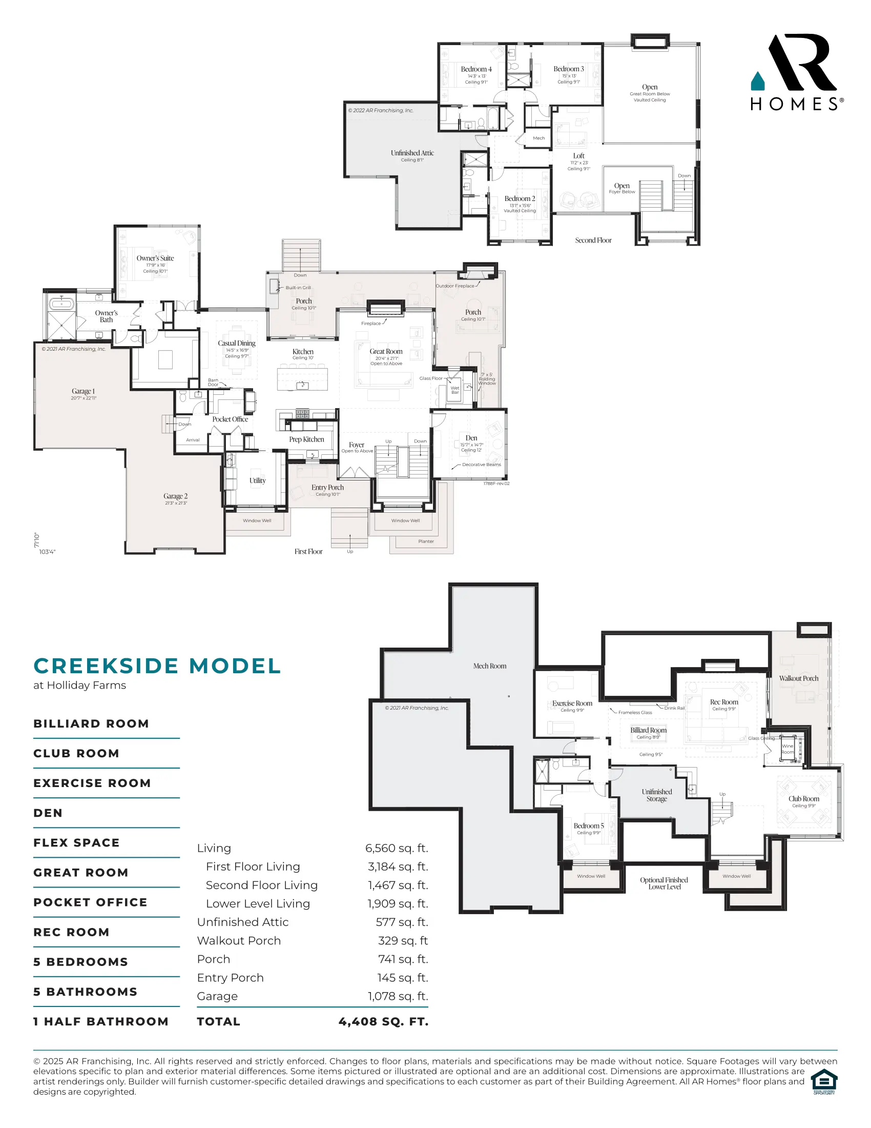 Creekside Model at Holliday Farms Floor Plan