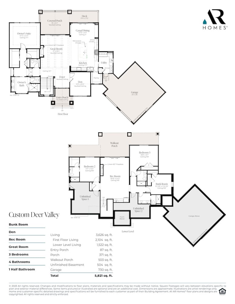 Deer Valley Floor Plan for Custom Home Builders Upstate SC