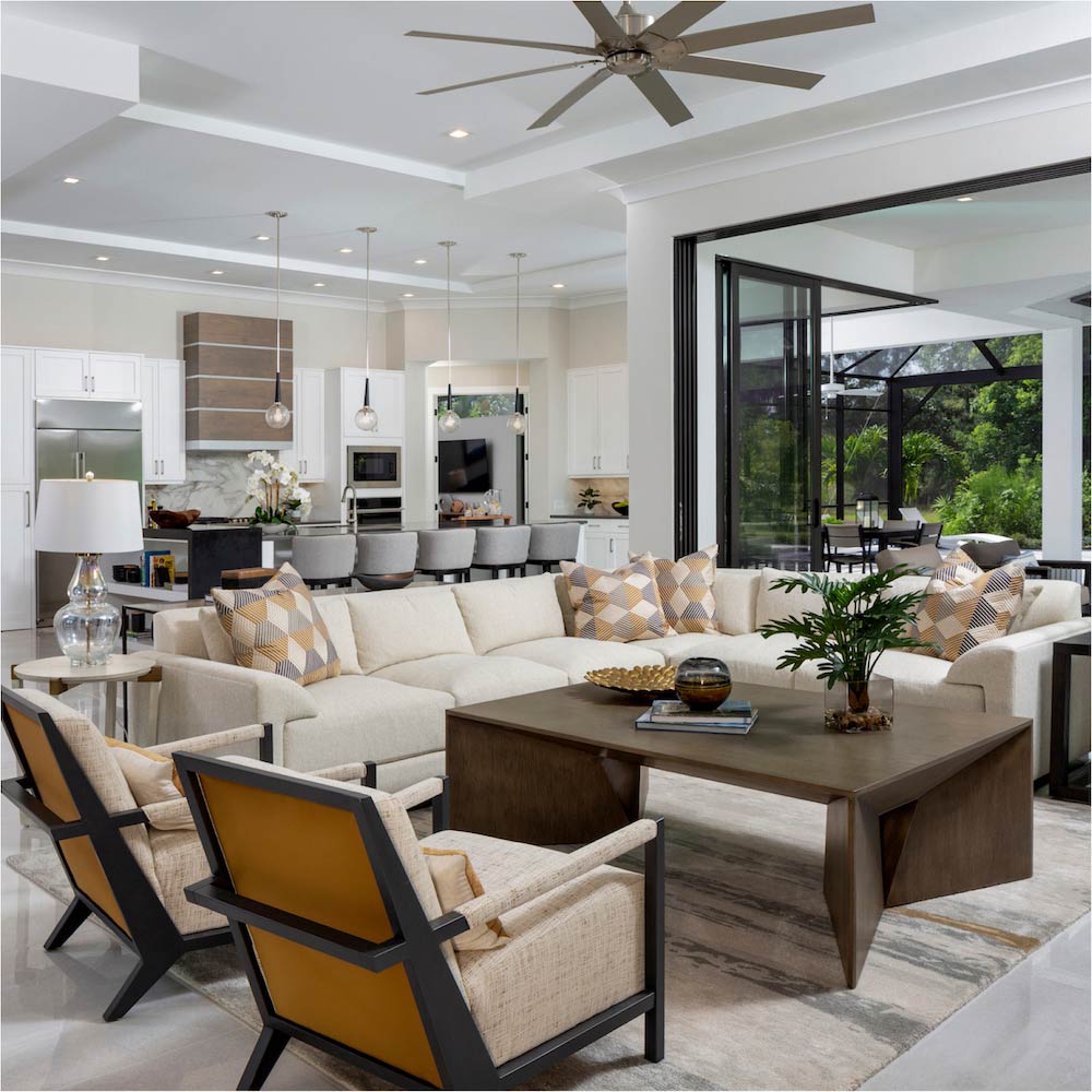 Custom Home Great Room - Work with AR Homes® custom home builders in Florida to build your dream home.