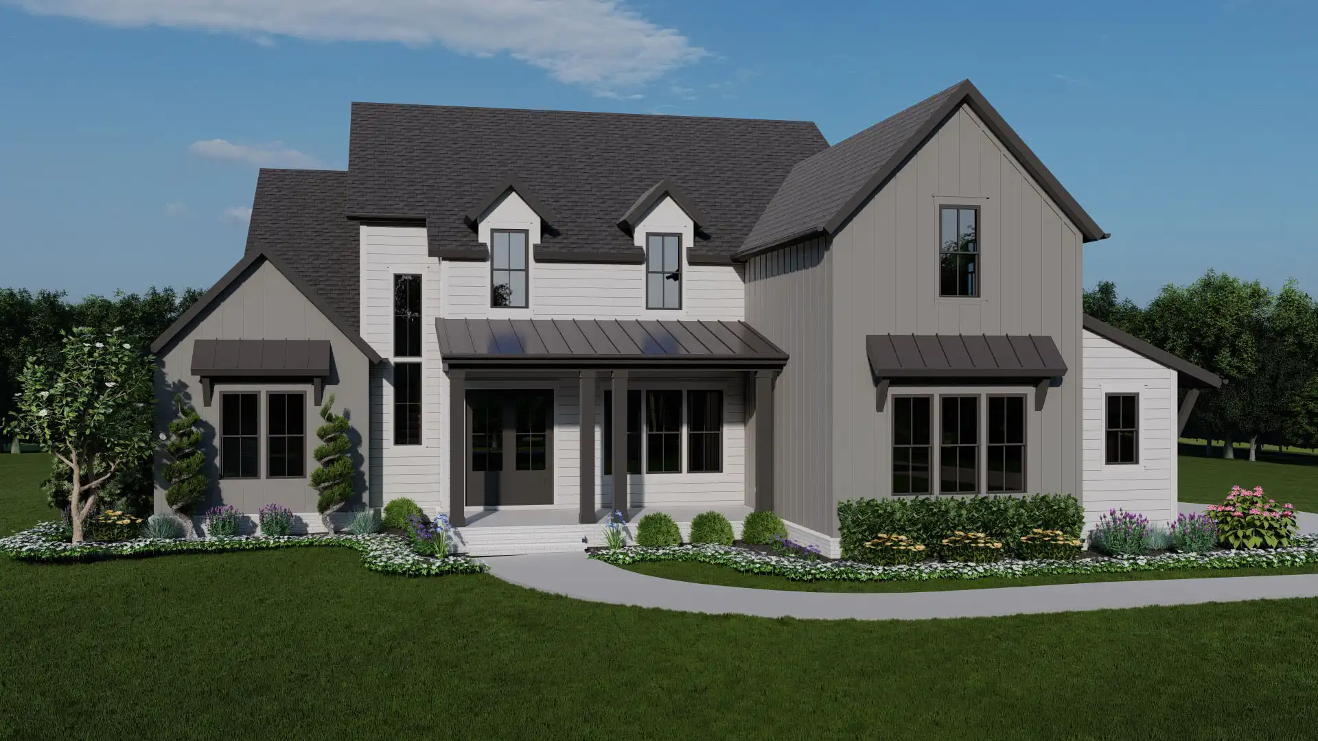 Addison II Elevation B - Farmhouse