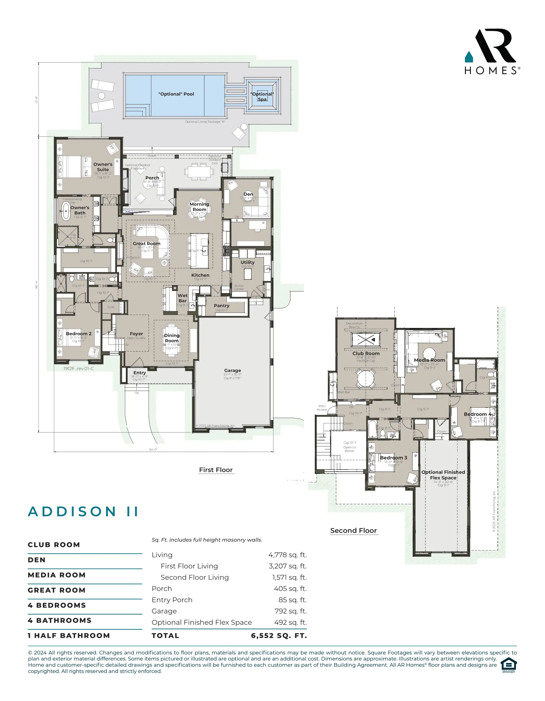 Addison II 1912 Elevation C Floor Plan