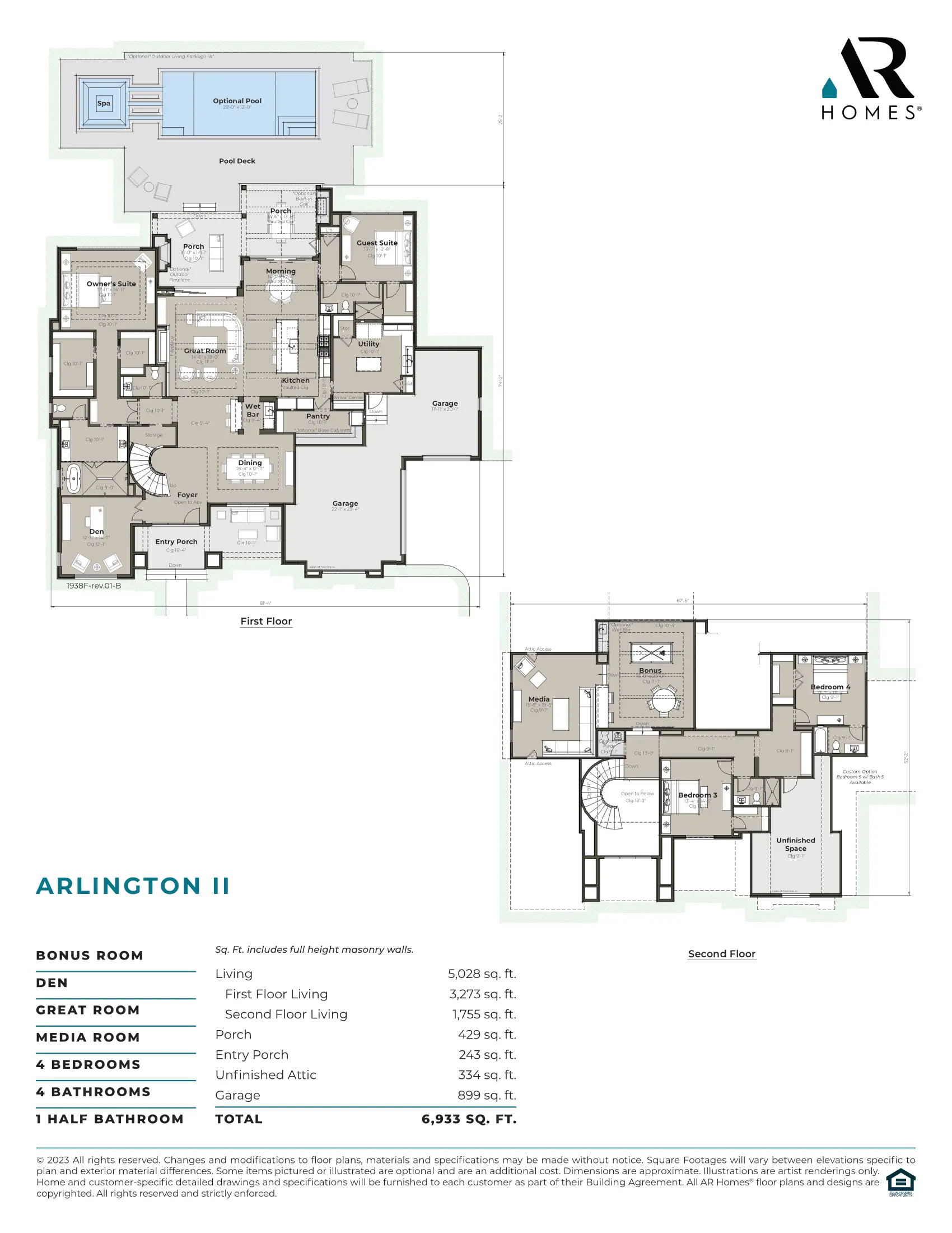 Arlington II Floor Plan and Spec