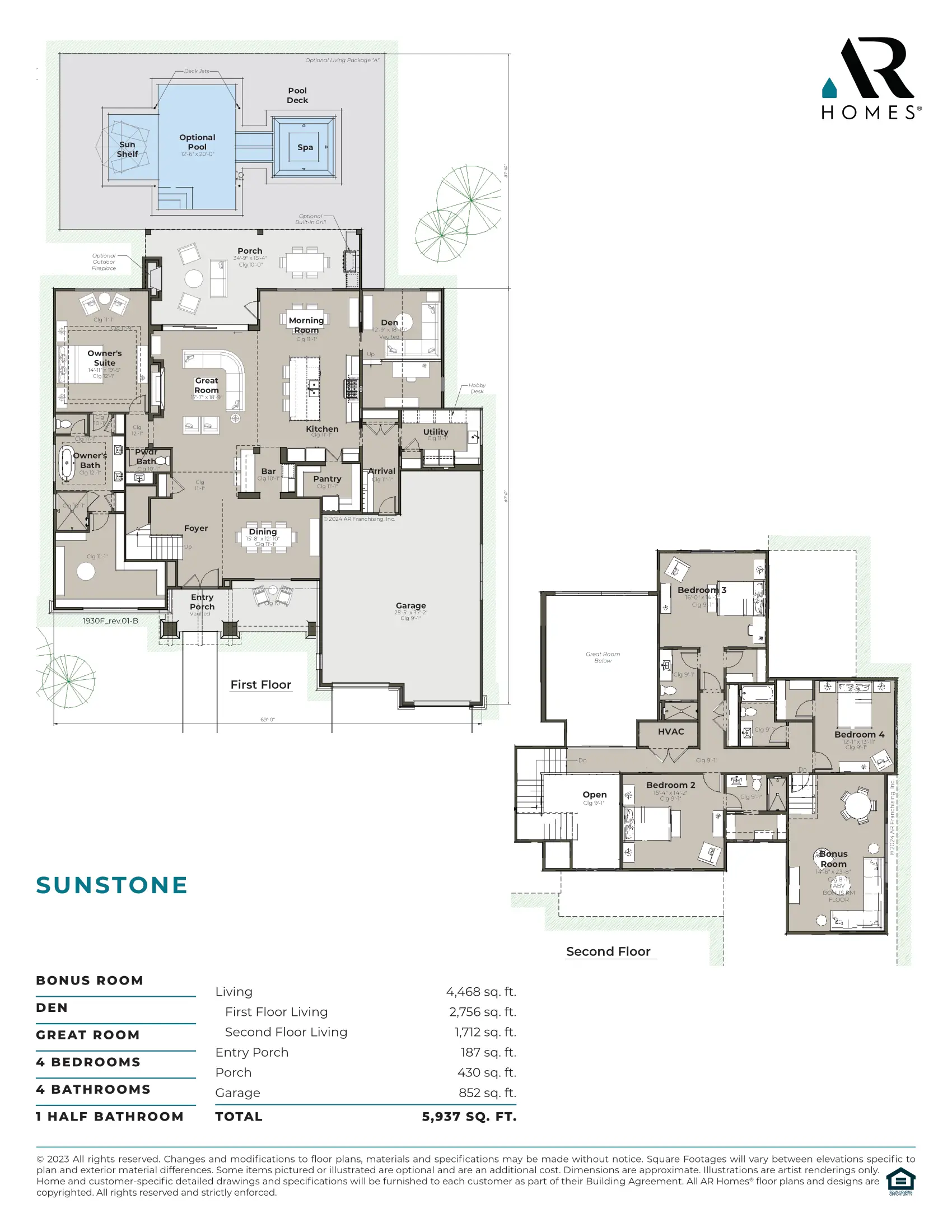 Sunstone Floor Plan and Spec