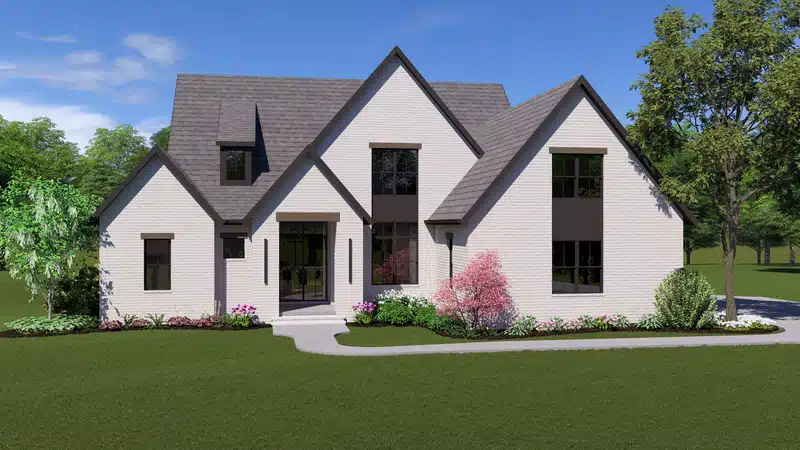 Custom traditional home plan - Elevation B