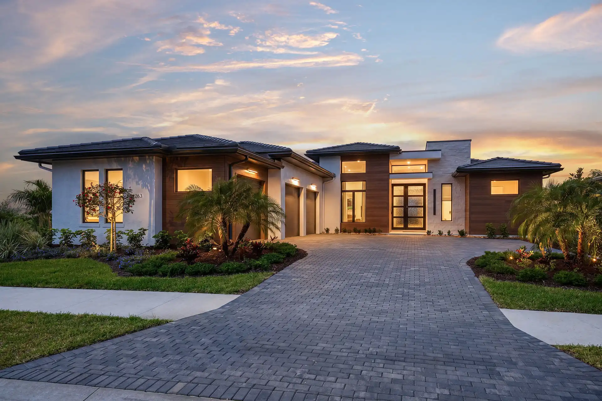 Lago 1951 Model - Elevation B at Dusk