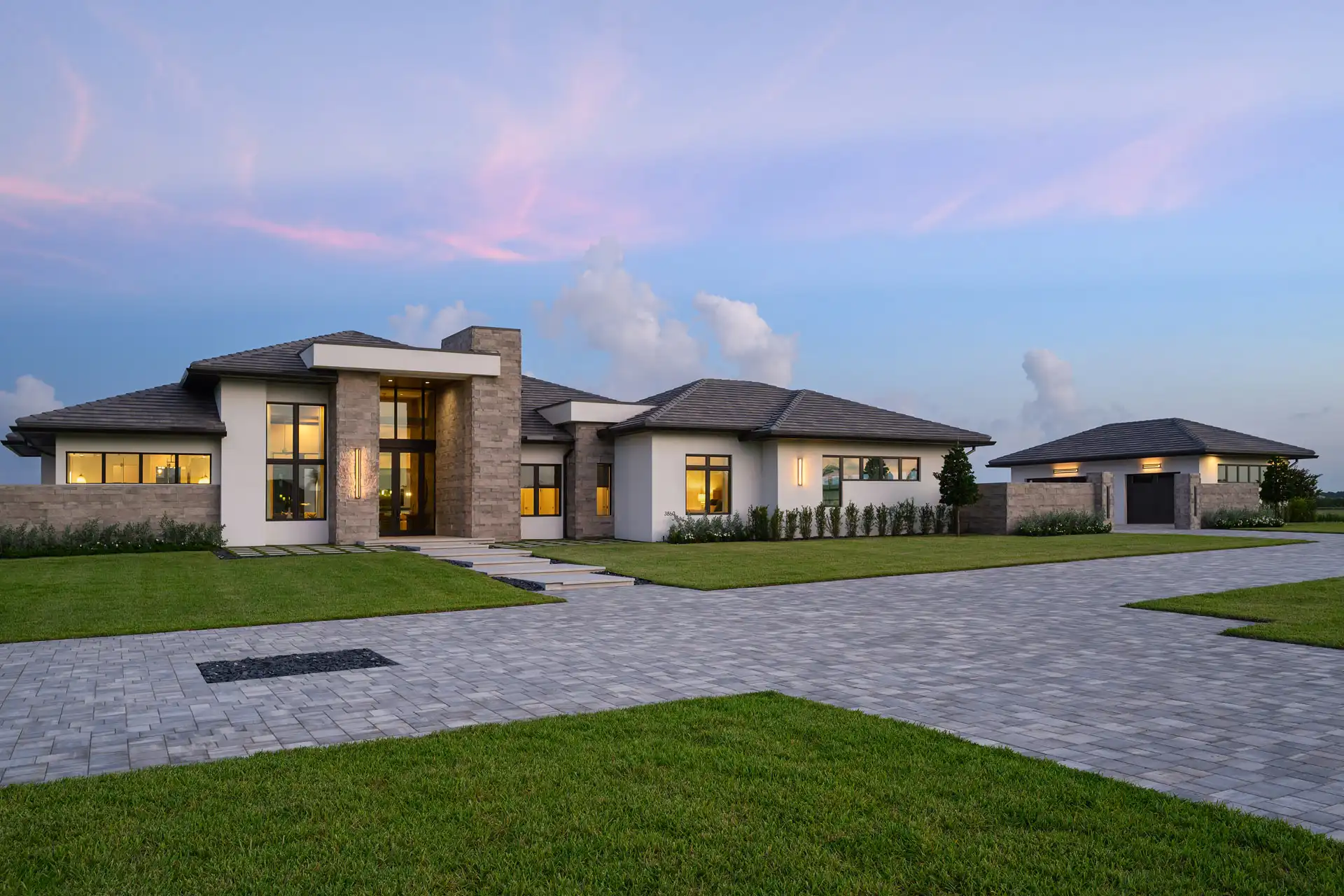 Custom Kingston II Model at Meadow Run - Elevation B at Dusk
