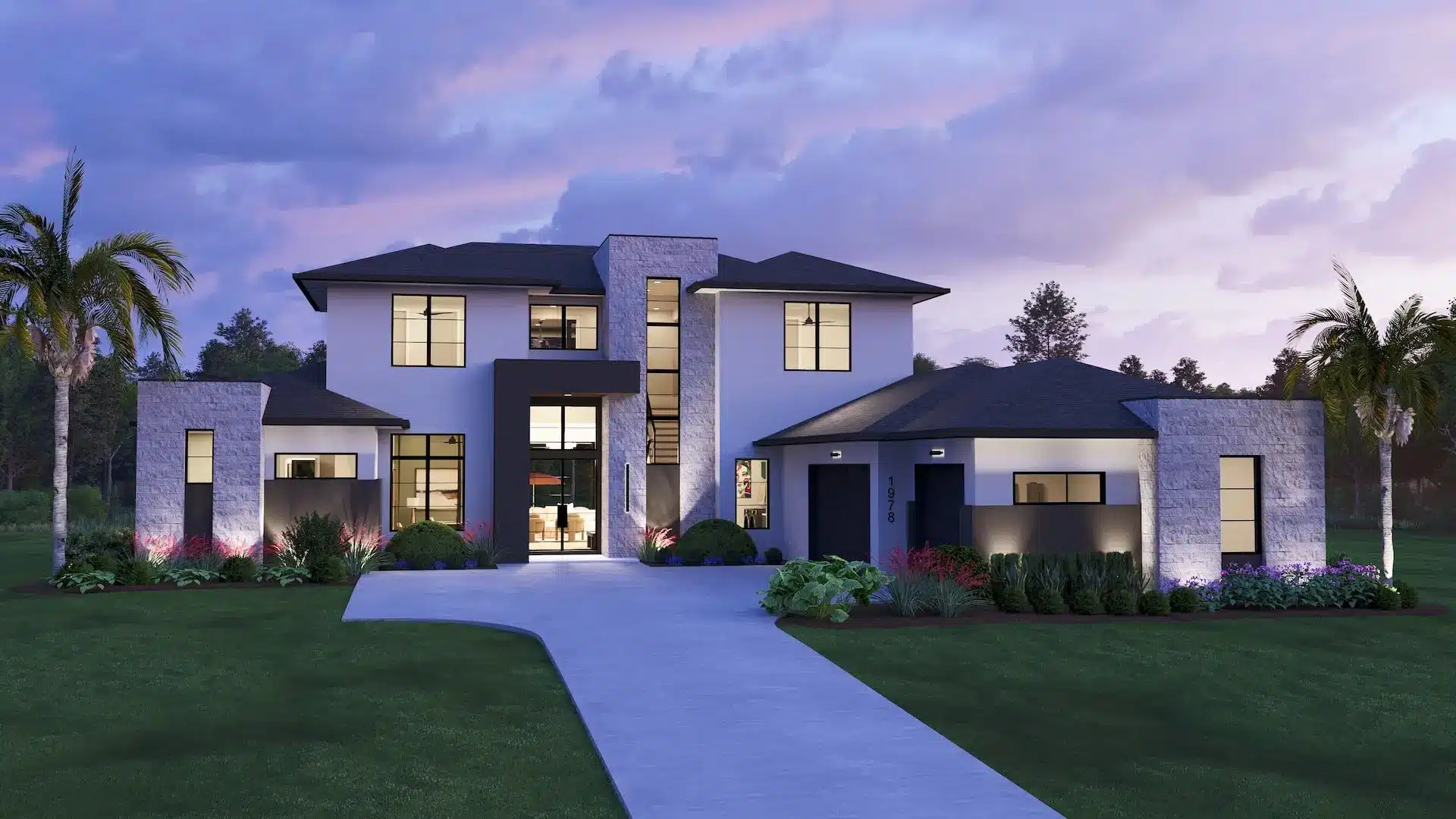 Baypoint 1978B - Elevation B at Dusk