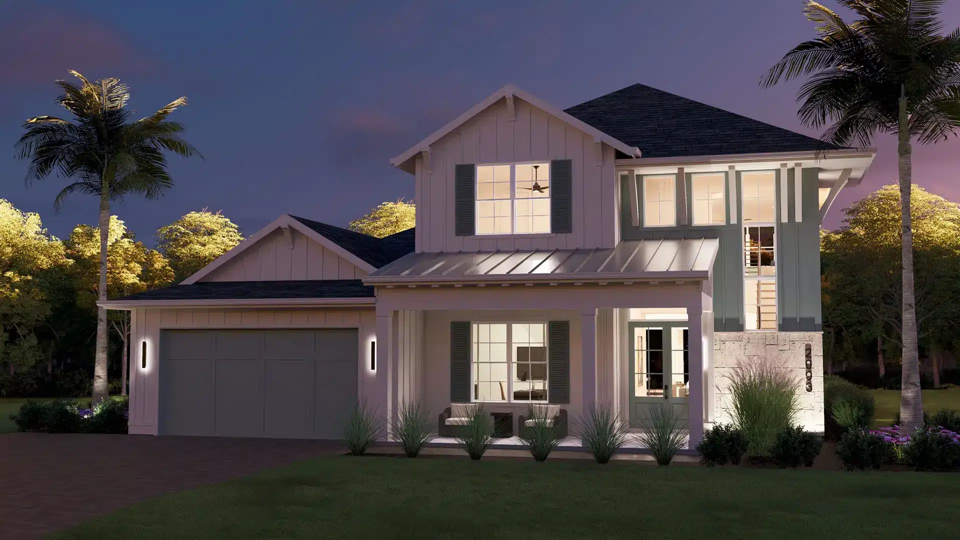 Azalea - Elevation A at Dusk