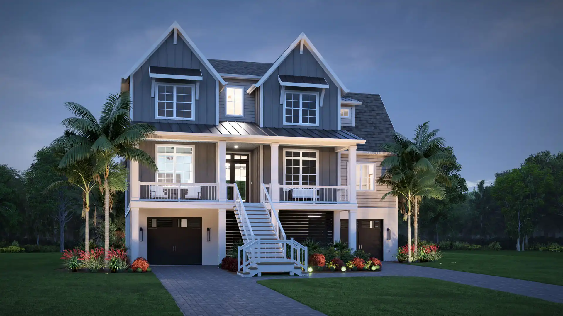 Bayridge - Elevation A at Dusk