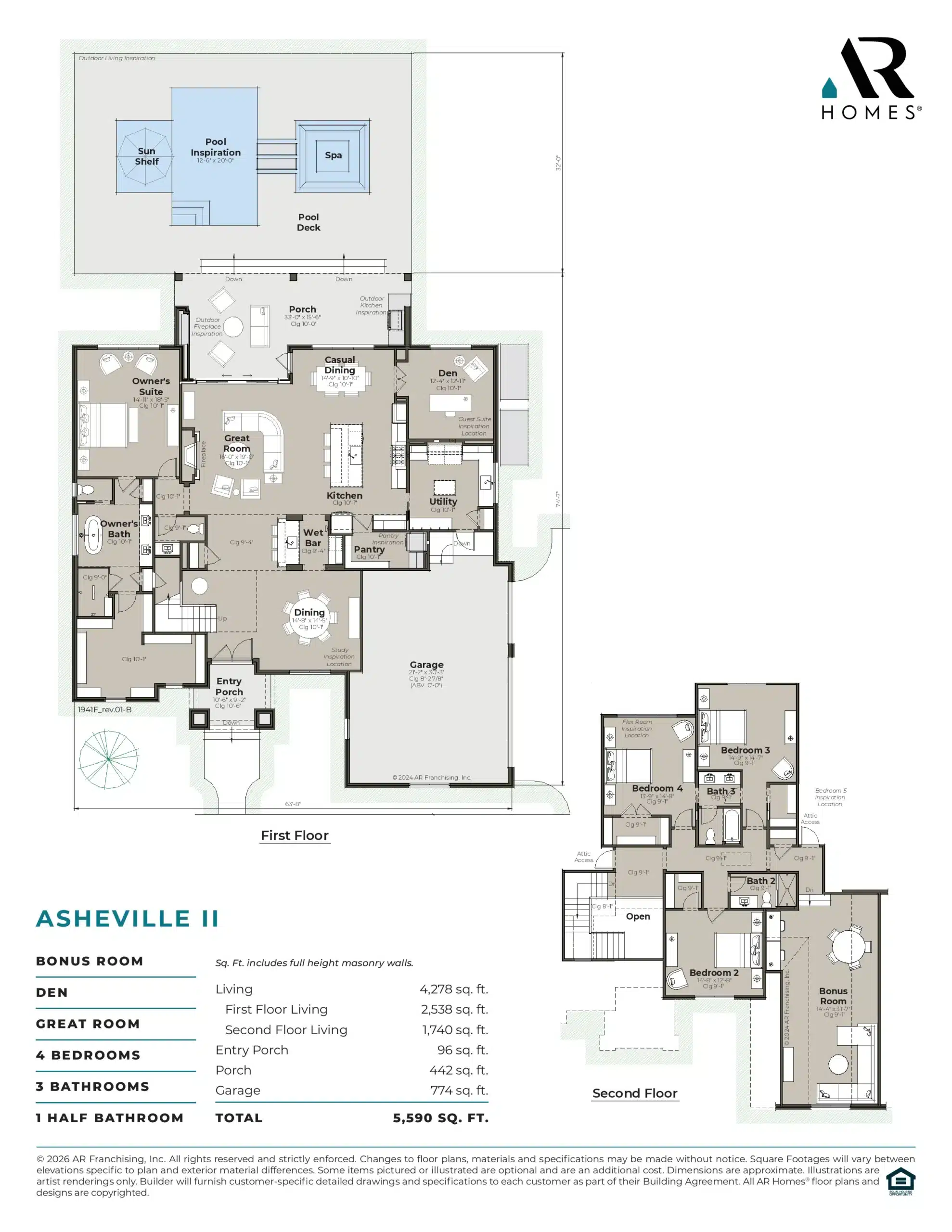 Elevation B- Custom Traditional Home Floor Plan
