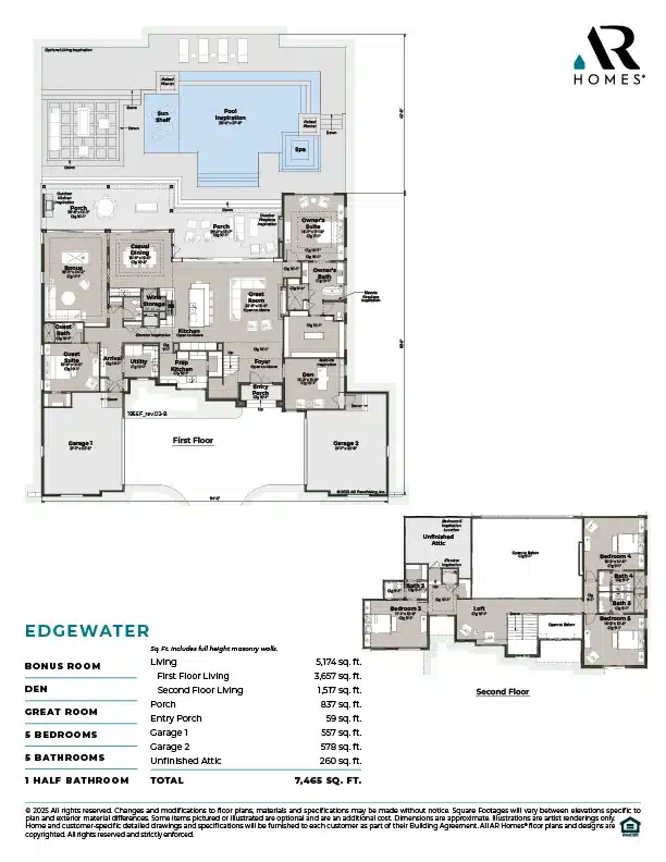 Elevation B- Custom home floor plan